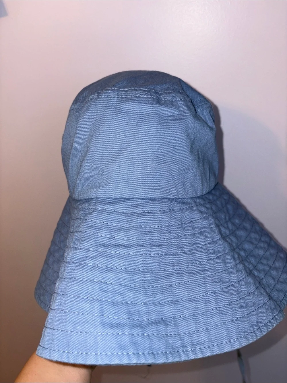 Hurley Villa Del Sol Blue Wide Brim Bucket Sun Hat OSFM